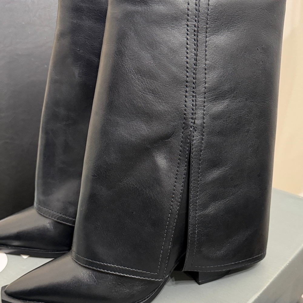 Bianca Mid-Block Leather Bootsquare Point8.5 B 3”Square Heelnwt In Box — image 4 of 8